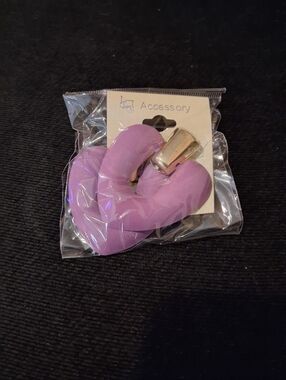 Purple Heart Shaped Earrings